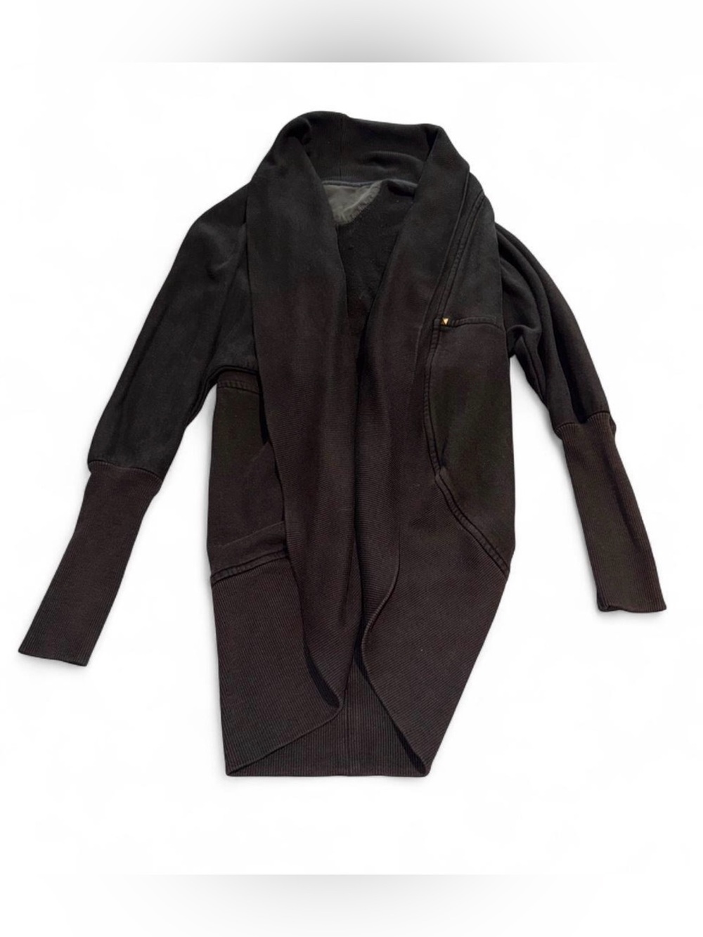 Wilfred Black Draped Open-Front Cardigan